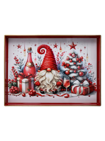 Tablett ''Party Time'' in Rot/ Weiß - (L)48 x (B)35 cm
