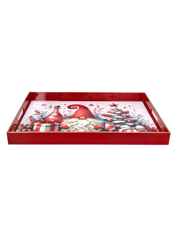 Tablett ''Party Time'' in Rot/ Weiß - (L)48 x (B)35 cm