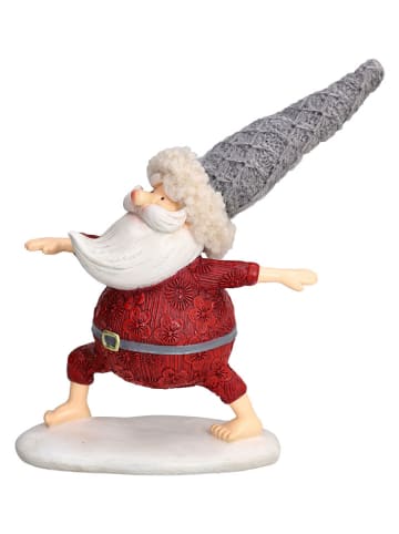 Dekofigur "Santa Warrior" in Rot/ Grau - (B)15 x (H)18 x (T)7 cm