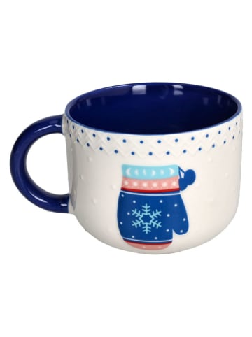 Jumbotasse ''Chalet'' in Weiß/ Blau - 570 ml