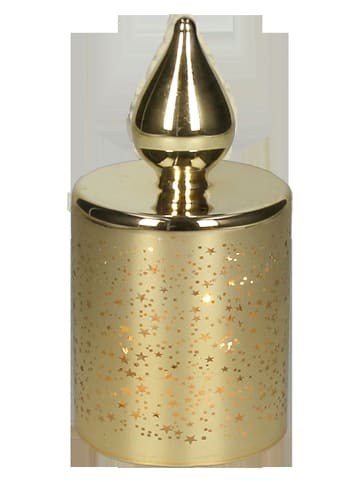 LED-Dekoleuchte "Christmas Stardust" in Gold - (H)14 x Ø 8 cm