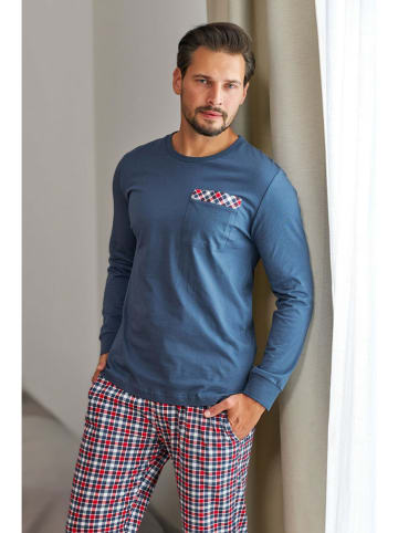 Pyjama in Blau/ Rot