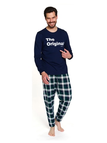 Pyjama in Dunkelblau/ Dunkelgrün
