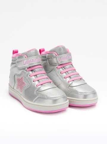 Sneakersy "Rosa" w kolorze srebrno-jasnoróżowym