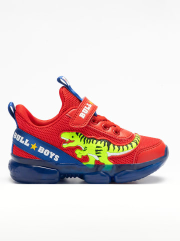 Sneakers "T-Rex" in Rot/ Blau