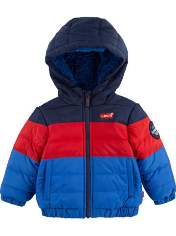 Winterjacke in Blau/ Rot