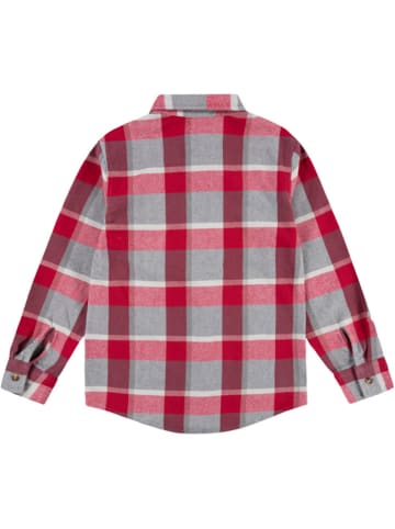 Blouse rood/grijs/wit