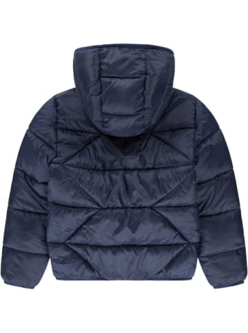 Doorgestikte jas donkerblauw