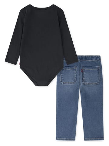 2tlg. Outfit in Blau/ Schwarz