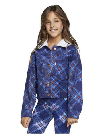 Jeansjacke in Blau/ Rot