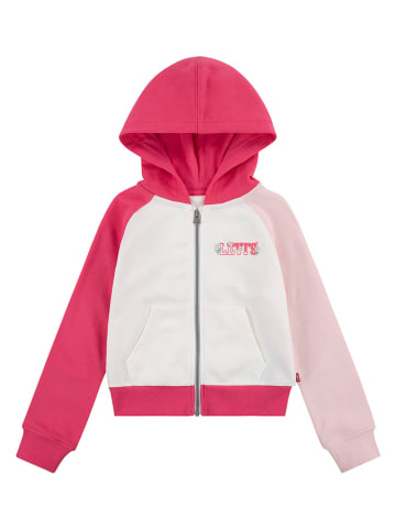 Sweatvest wit/roze