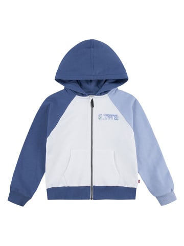 Sweatjacke in Weiß/ Blau