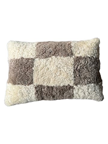 Lammfellkissen in Creme/ Braun