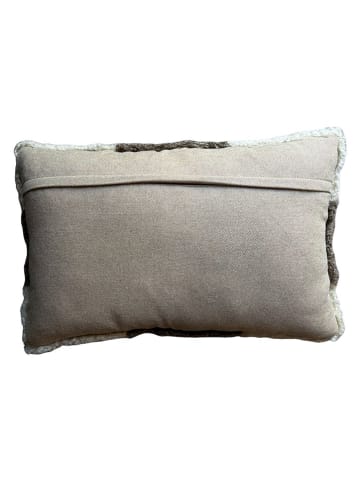 Lammfellkissen in Creme/ Braun