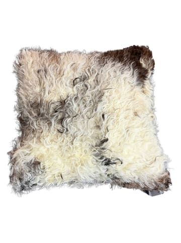 Lammfellkissen in Creme/ Braun