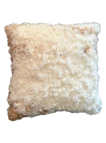 Lammfellkissen in Creme/ Braun