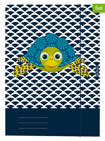 2er-Set: Sammelmappen ''Cute Animals'' in Dunkleblau/ Weiß - DIN A4