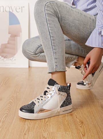 Sneakers zwart/zilverkleurig