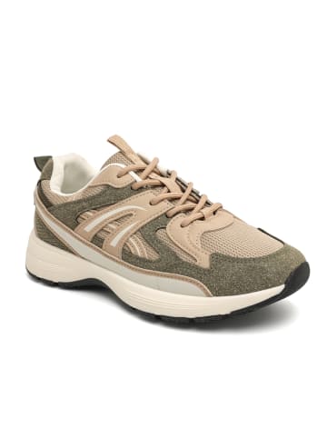 Sneakers in Grün/ Beige