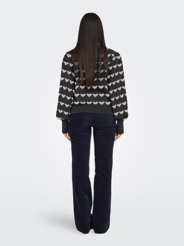Pullover in Anthrazit/ Weiß