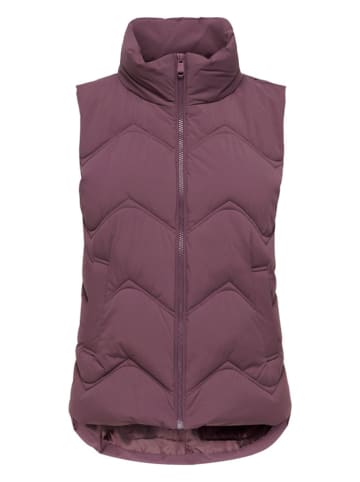 Doorgestikte bodywarmer mauve