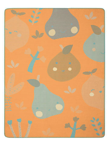 Kocyk "Little Fruits" w kolorze pomarańczowym dla niemowląt - 100 x 75 cm