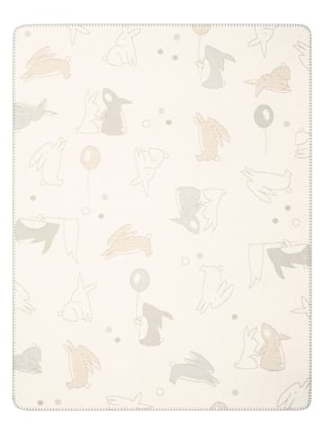 Babydecke ''Little rabbits'' in Creme - (L)100 x (B)75 cm