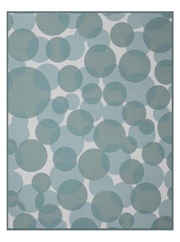 Wohndecke ''Circles'' in Beige/ Grün - (L)200 x (B)150 cm