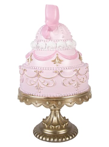 Decoratief object "Torte" lichtroze/goudkleurig - (H)33 x Ø 19 cm