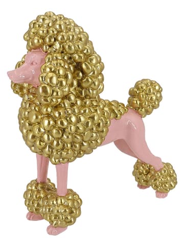 Decoratief figuur "Hund" goudkleurig/lichtroze - (B)23 x (H)22 x (D)8 cm