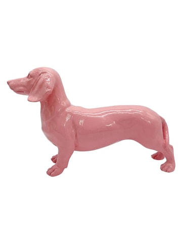 Figurka dekoracyjna "Dog" w kolorze jasnoróżowym - 30 x 20 x 10 cm