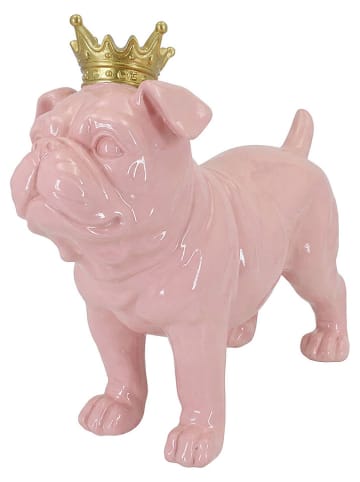 Decoratief figuur "Hund" lichtroze/goudkleurig - (B)35 x (H)26 x (D)12 cm