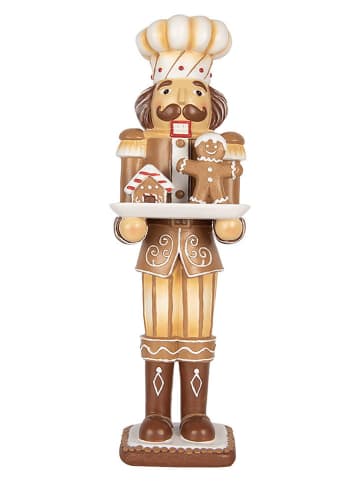 Decoratief figuur "Nussknacker" beige/bruin - (B)15 x (H)44 x (D)14 cm