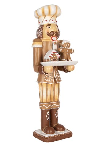 Decoratief figuur "Nussknacker" beige/bruin - (B)15 x (H)44 x (D)14 cm