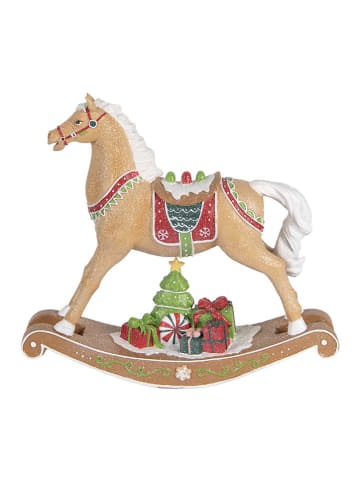 Decofiguur "Schommelpaard" beige - (B)26 x (H)24 x (D)7 cm