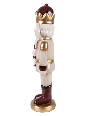Decoratief figuur "Nussknacker" crème/goudkleurig - (B)9 x (H)26 x (D)7 cm