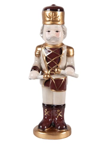 Dekofigur "Nussknacker" in Creme/ Gold - (B)8 x (H)25 x (T)8 cm