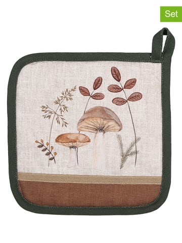 2er-Set: Topflappen in Beige/ Hellbraun - (L)20 x (B)20 cm