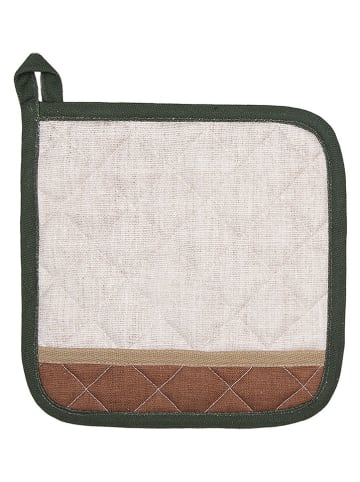 2-delige set: pannenlappen beige/lichtbruin - (L)20 x (B)20 cm