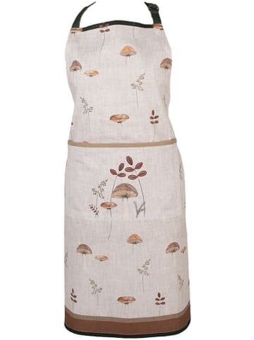 Schürze in Creme/ Braun - (L)85 x (B)70 cm