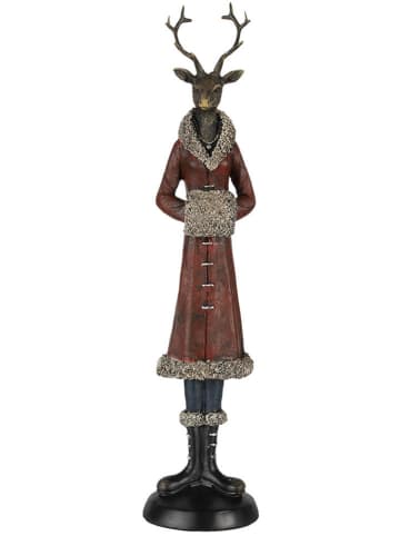 Dekofigur ''Hirsch'' in Rot/ Gold - (B)8 x (H)36 (T)8 cm