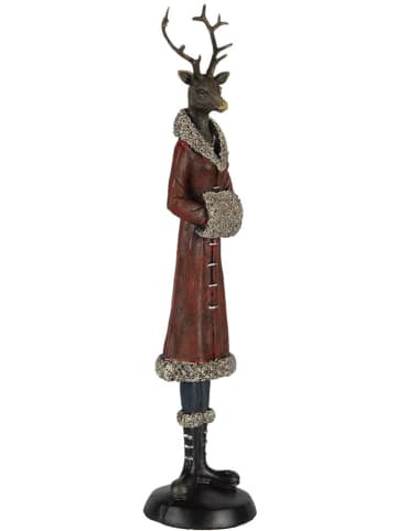 Dekofigur ''Hirsch'' in Rot/ Gold - (B)8 x (H)36 (T)8 cm
