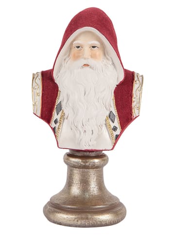 Decoratief object "Büste Weihnachtsmann" rood/wit - (B)10 x (H)19 x (D)9 cm