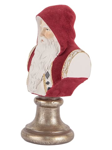 Decoratief object "Büste Weihnachtsmann" rood/wit - (B)10 x (H)19 x (D)9 cm