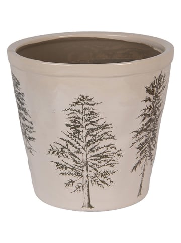 Blumentopf in Beige/ Schwarz - (H)20 x Ø 21 cm