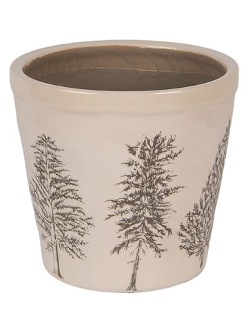 Bloempot beige/zwart - (H)14 x Ø 15 cm