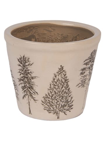 Doniczka w kolorze beżowo-czarnym - wys. 11 x Ø 12 cm