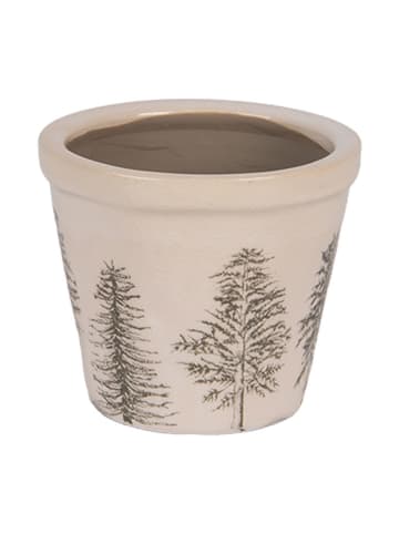 2-delige set: bloempotten beige/zwart - (H)7 x Ø 8 cm