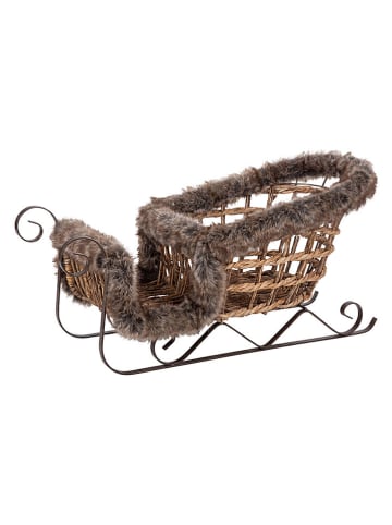 Dekoobjekt "Schlitten" in Braun - (B)60 x (H)28x (T)24 cm