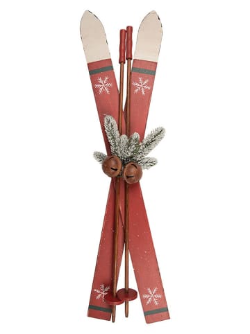 Dekoobjekt "Ski" in Rot - (B)25 x (H)75 x (T)9 cm
